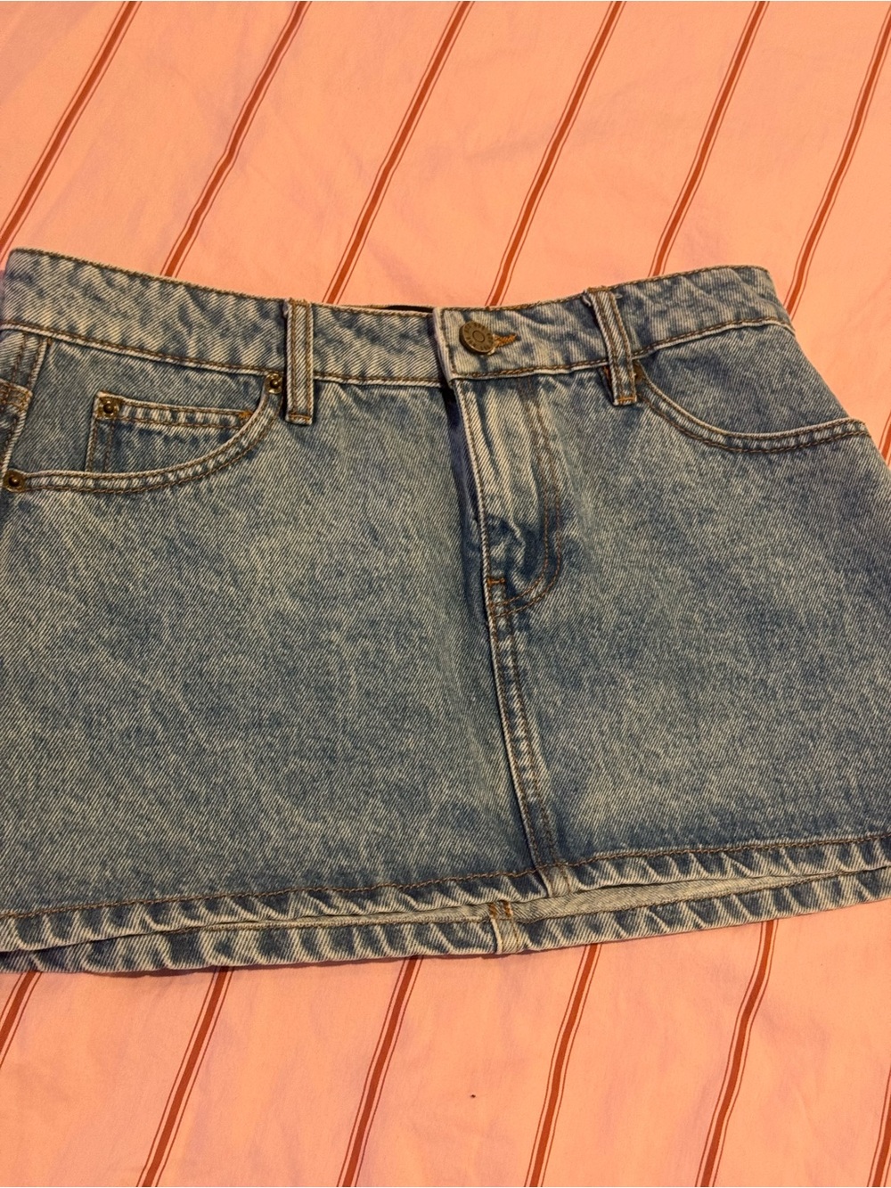BDG Light Blue Denim Mini Skirt